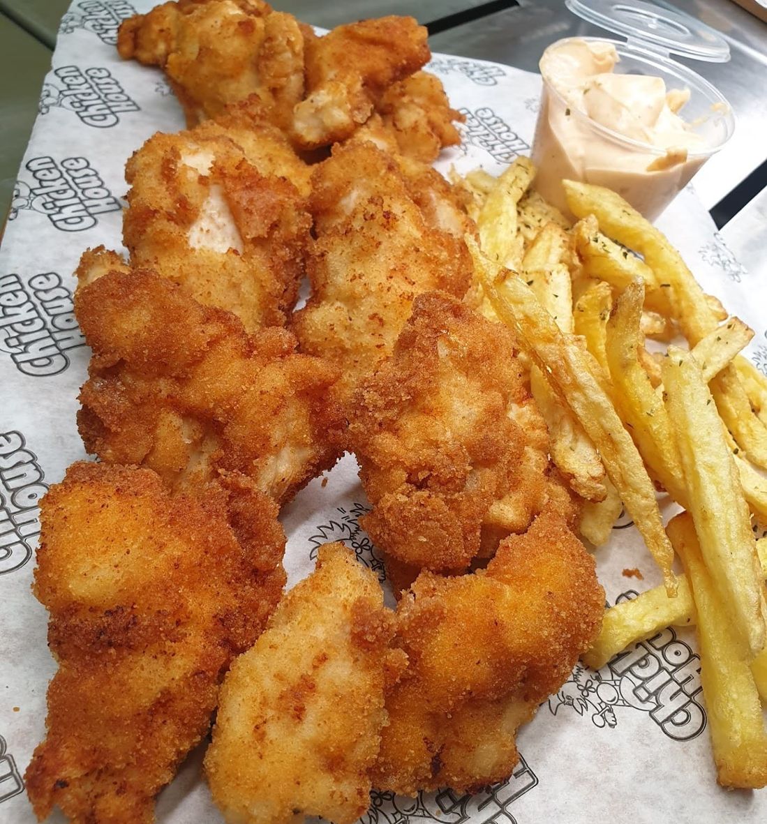 Chicken schnitzel platter - Chicken House Samanidis